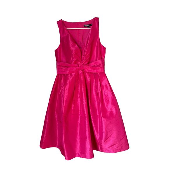 Banana Republic Mad Men Barbie Pink Silk Sleeveless Dress Taffeta size 2 - Picture 7 of 12